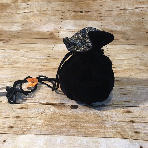 Black velvet pouch evening bag